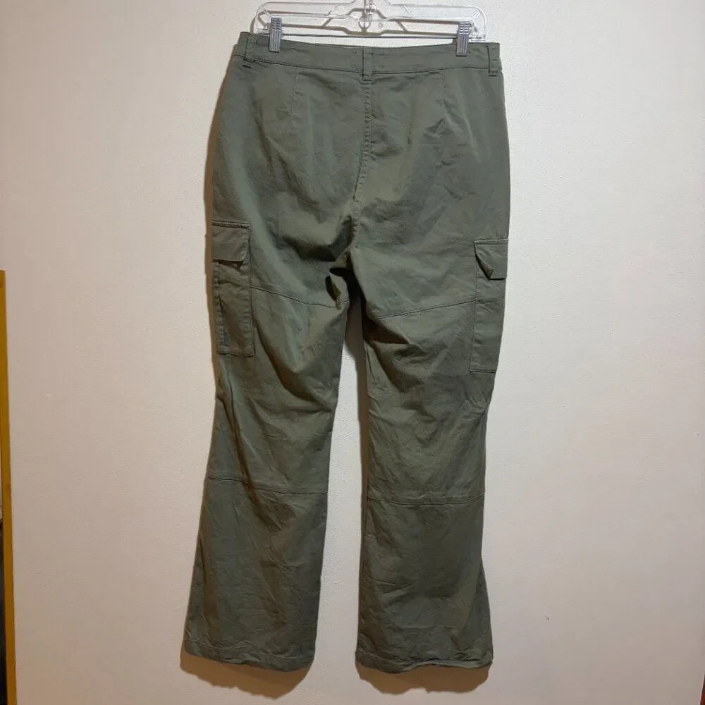 7Diamonds Size 30 10 Nellie Cargo Pants Olive Green Flare Utility